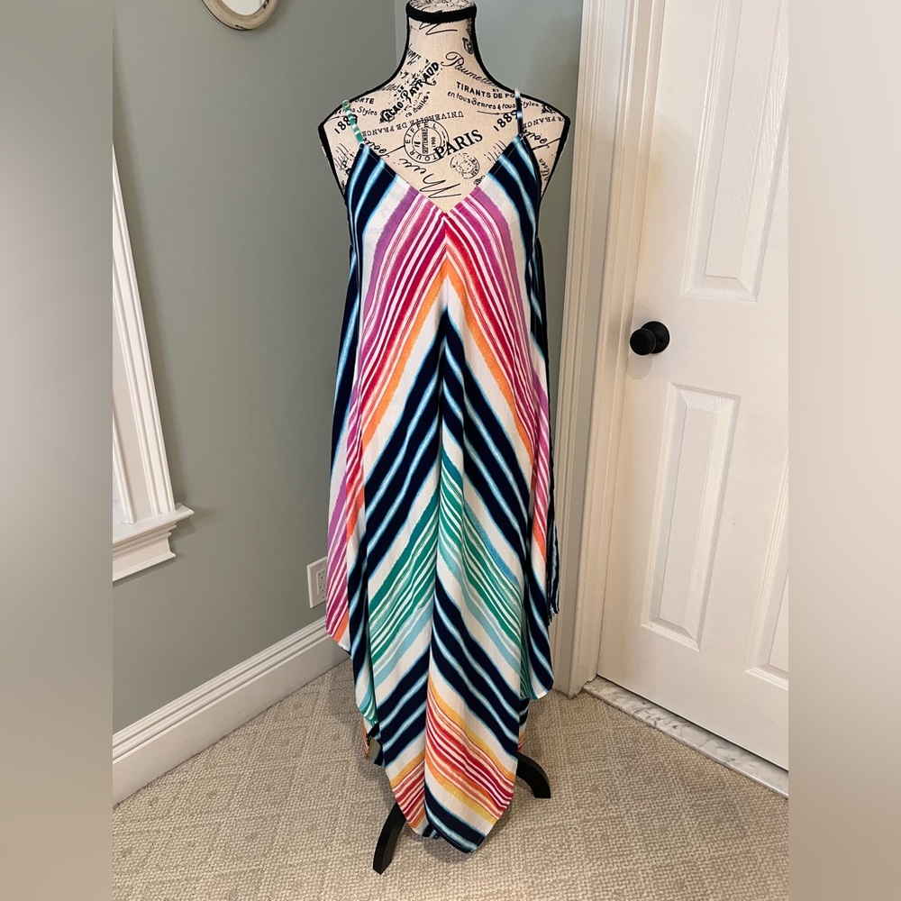 Tommy Bahama Rainbow Chevron Print Scarf Dress | Size SM | Like New